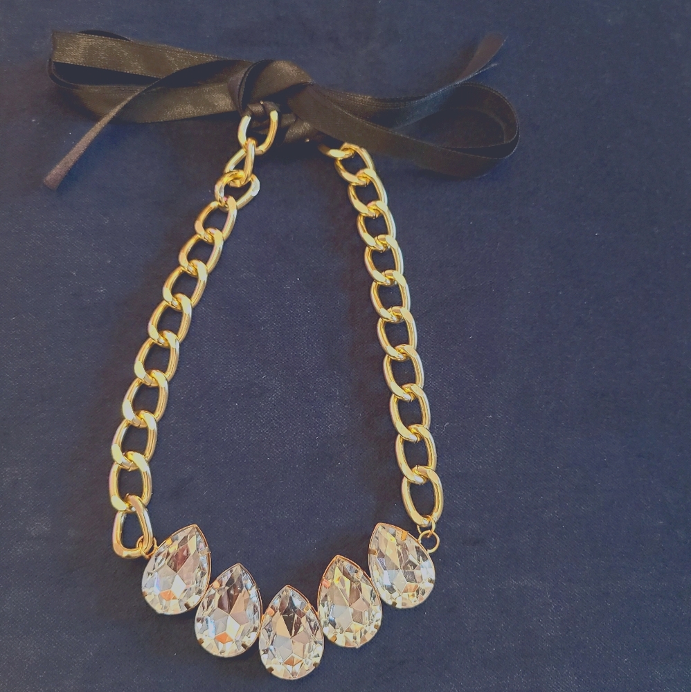 Gem Drop Statement Necklace